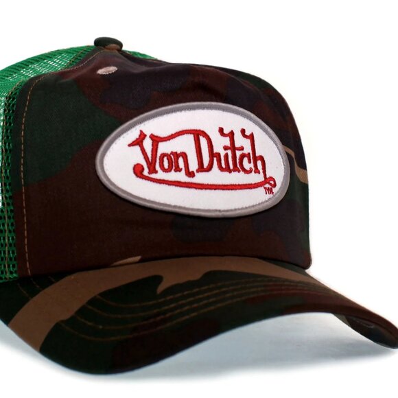 Retro Vintage Camo Mesh Truckers Cap Hat Snapback Y2K 2000s Designer Party Rare main image 4